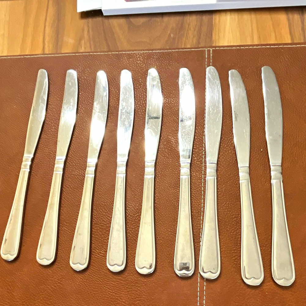Cambridge Stainless steel Dinner Knives Set of 9 Glossy Traditional Flatware